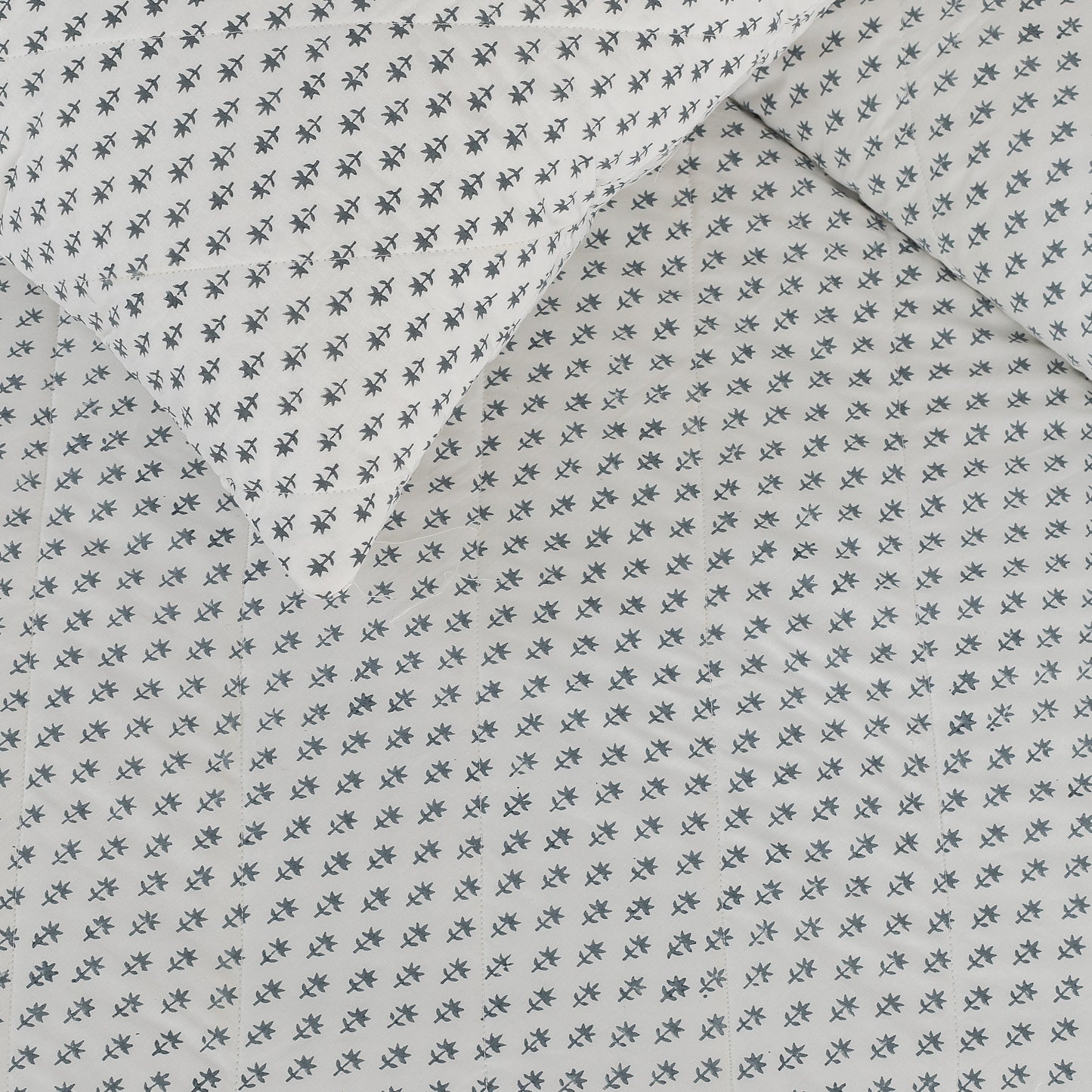 Quilted Cushion Cover - Cornflower