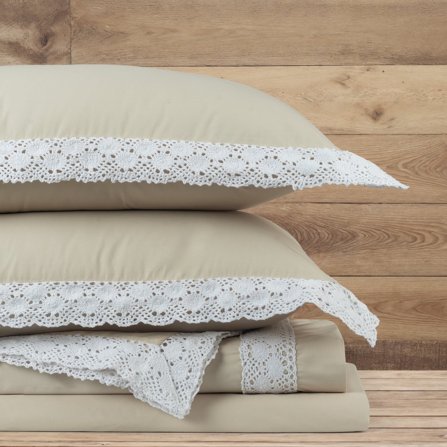 Bed Sheet Crochet Border - Ecru(Light Beige) - LOVE FOR WHITE