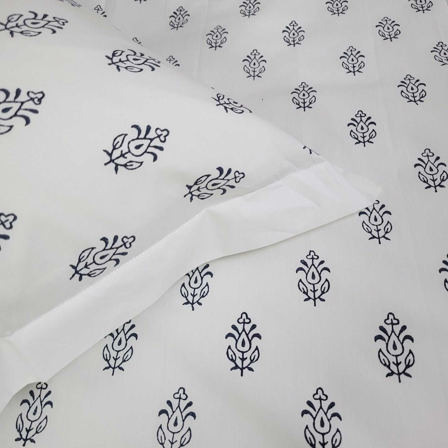 Bed Sheet Hand Block Printed "Ivy"