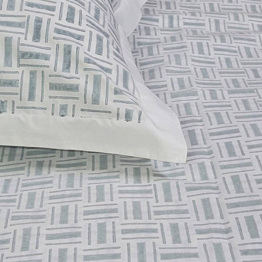 Pillow Covers Hand Block Printed "Crossroads" Set of 2 - LOVE FOR WHITE
