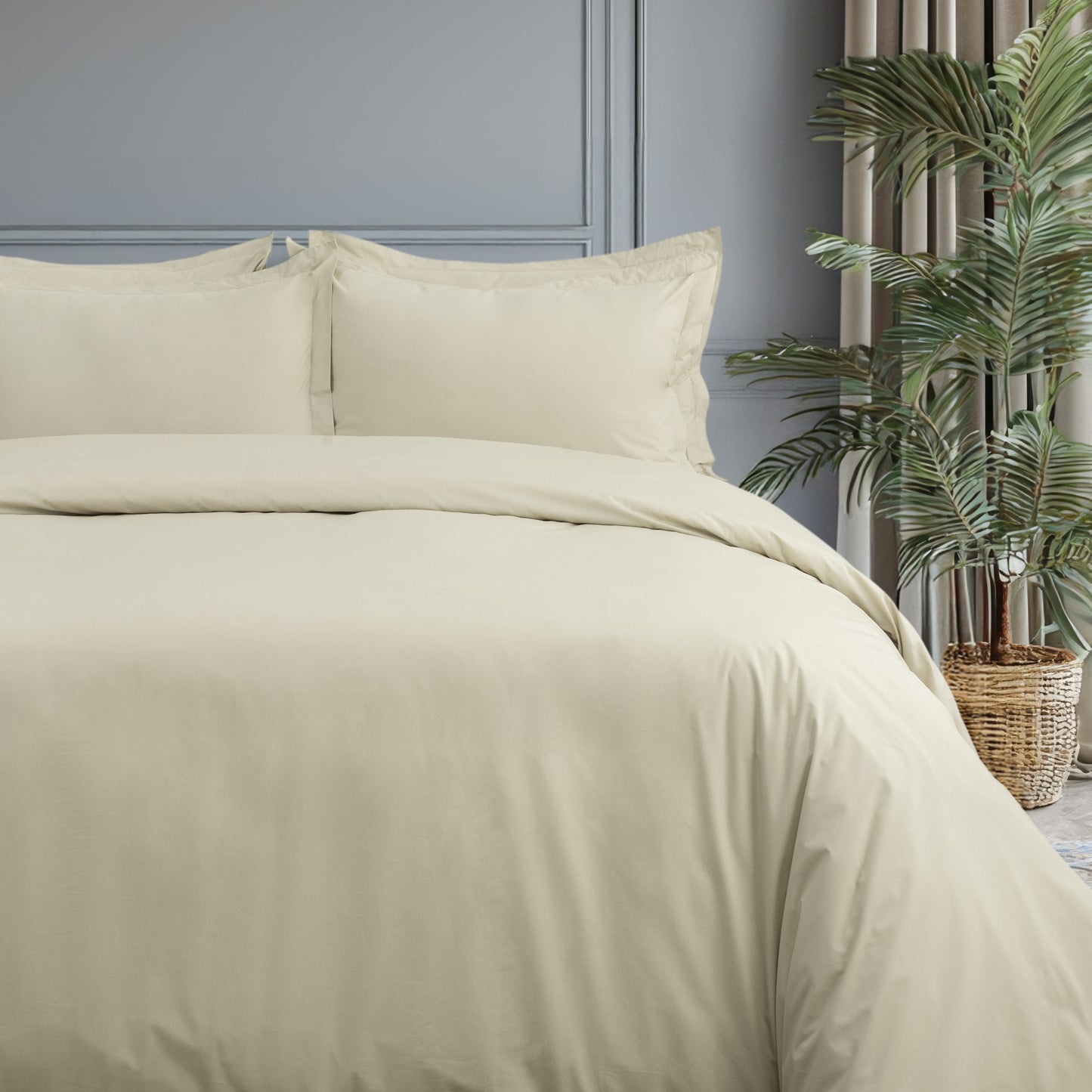 Bed Sheet Ecru ( Light Beige) 300TC - King Size - LOVE FOR WHITE