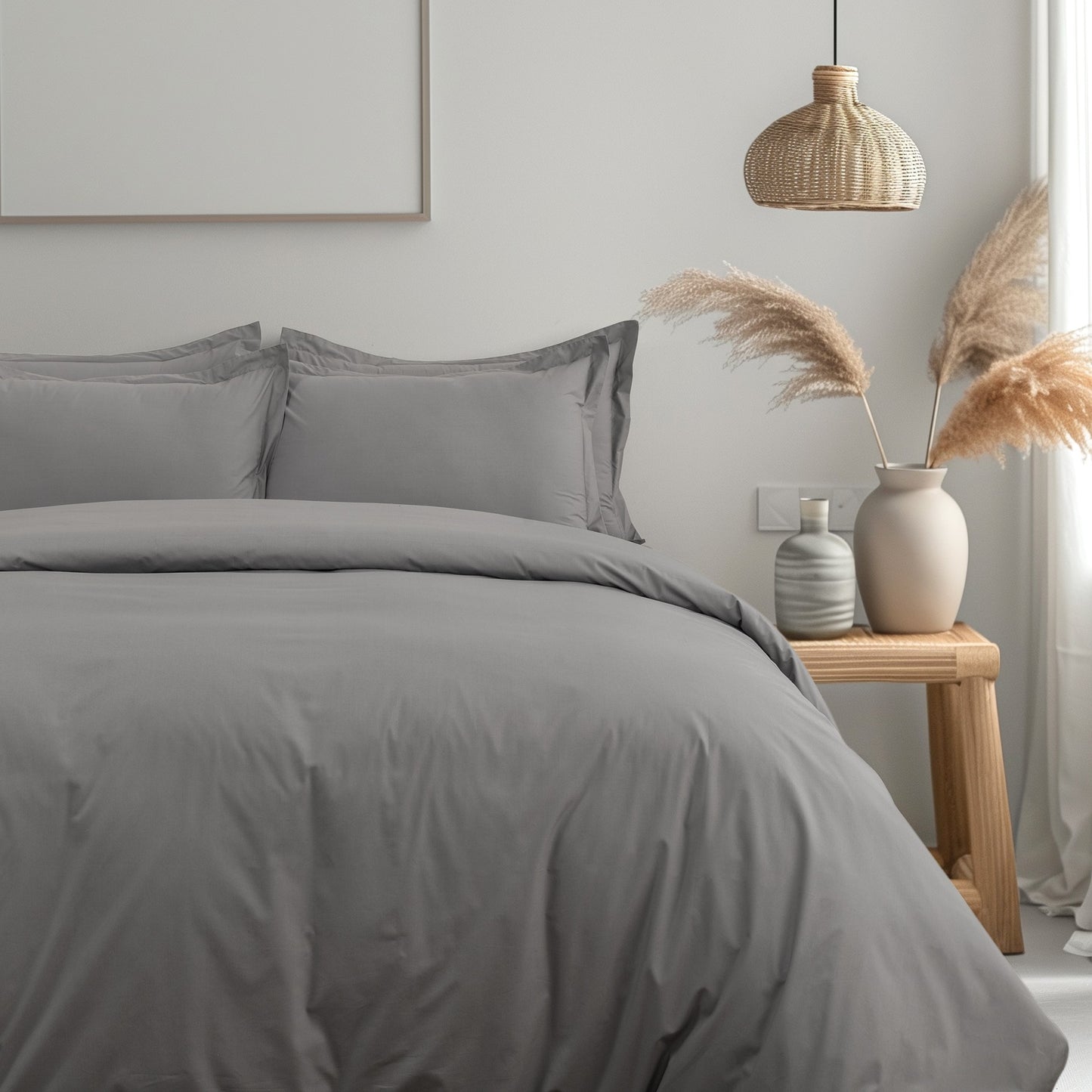 Pillow Covers 300TC Luxury Set of 2 - Light Grey - LOVE FOR WHITE