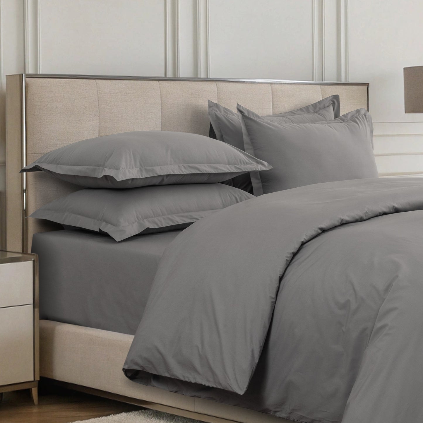 Duvet Cover 300TC Luxury - Light Grey - LOVE FOR WHITE
