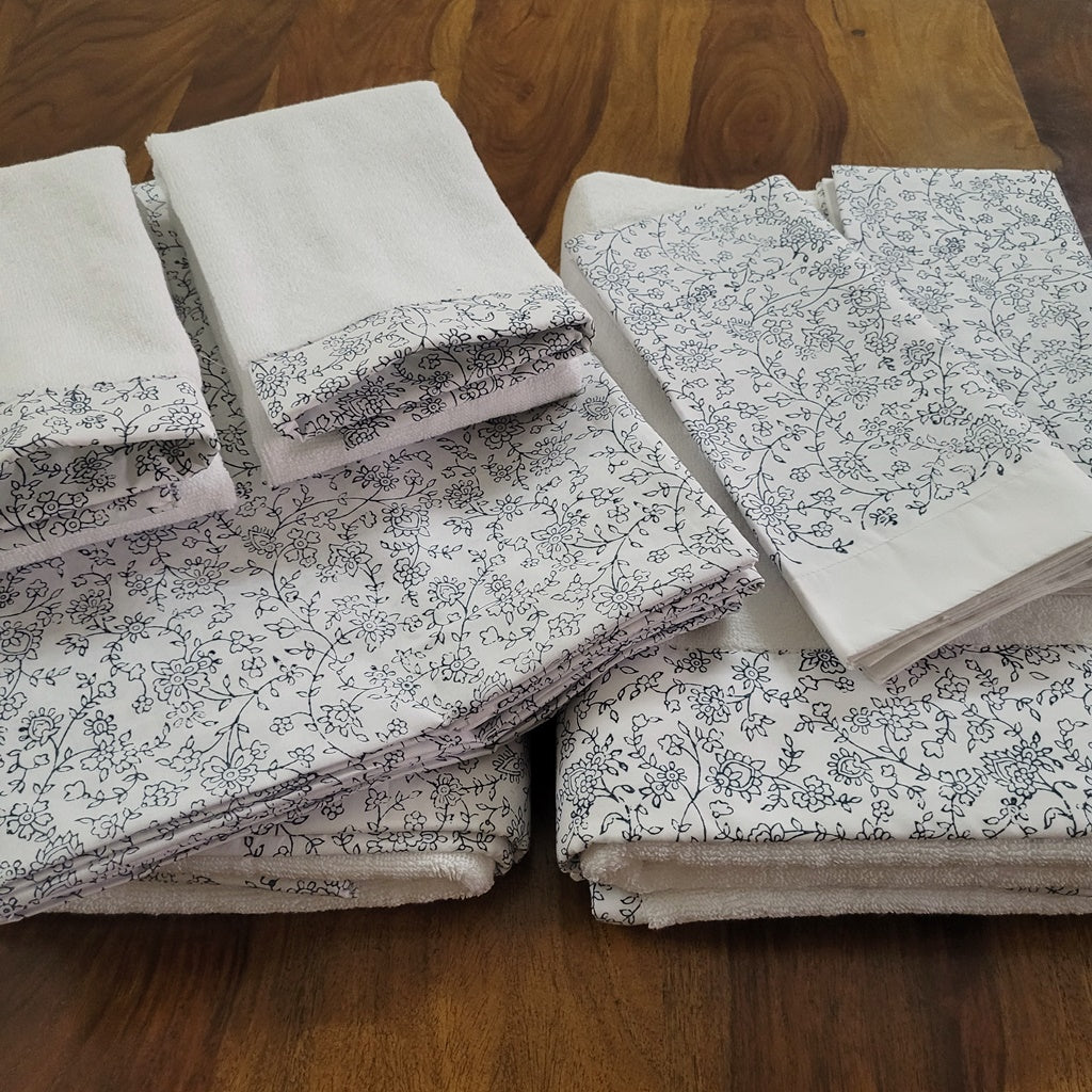 Bed Sheet and Complete Towel Set - Forest