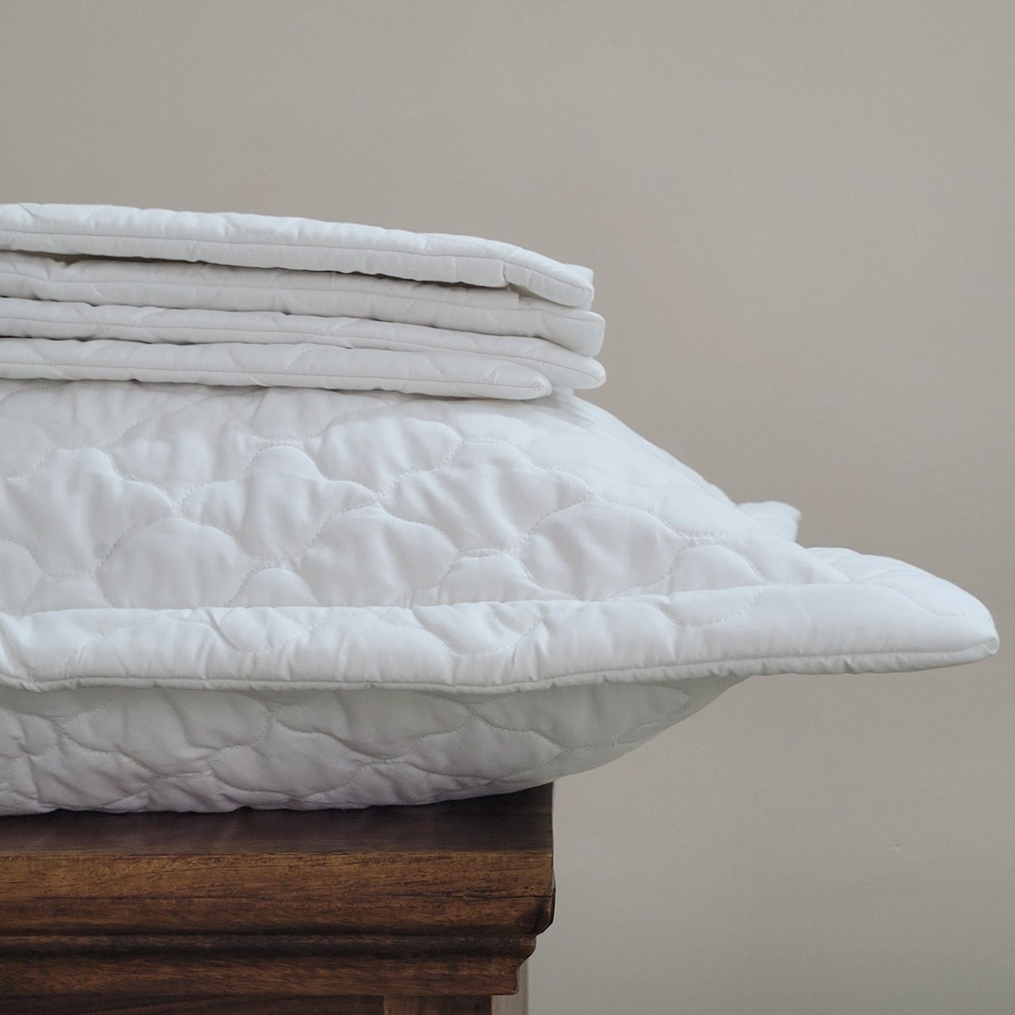 Quilted Pillow Covers Set of 2 - White