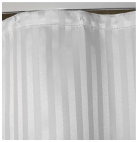 Shower Curtain Self Stripes - White