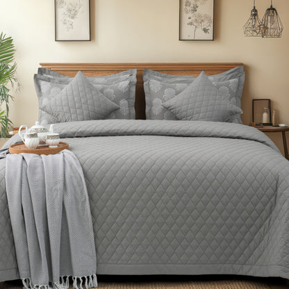 Summer Quilt/Bed Cover - Light Grey