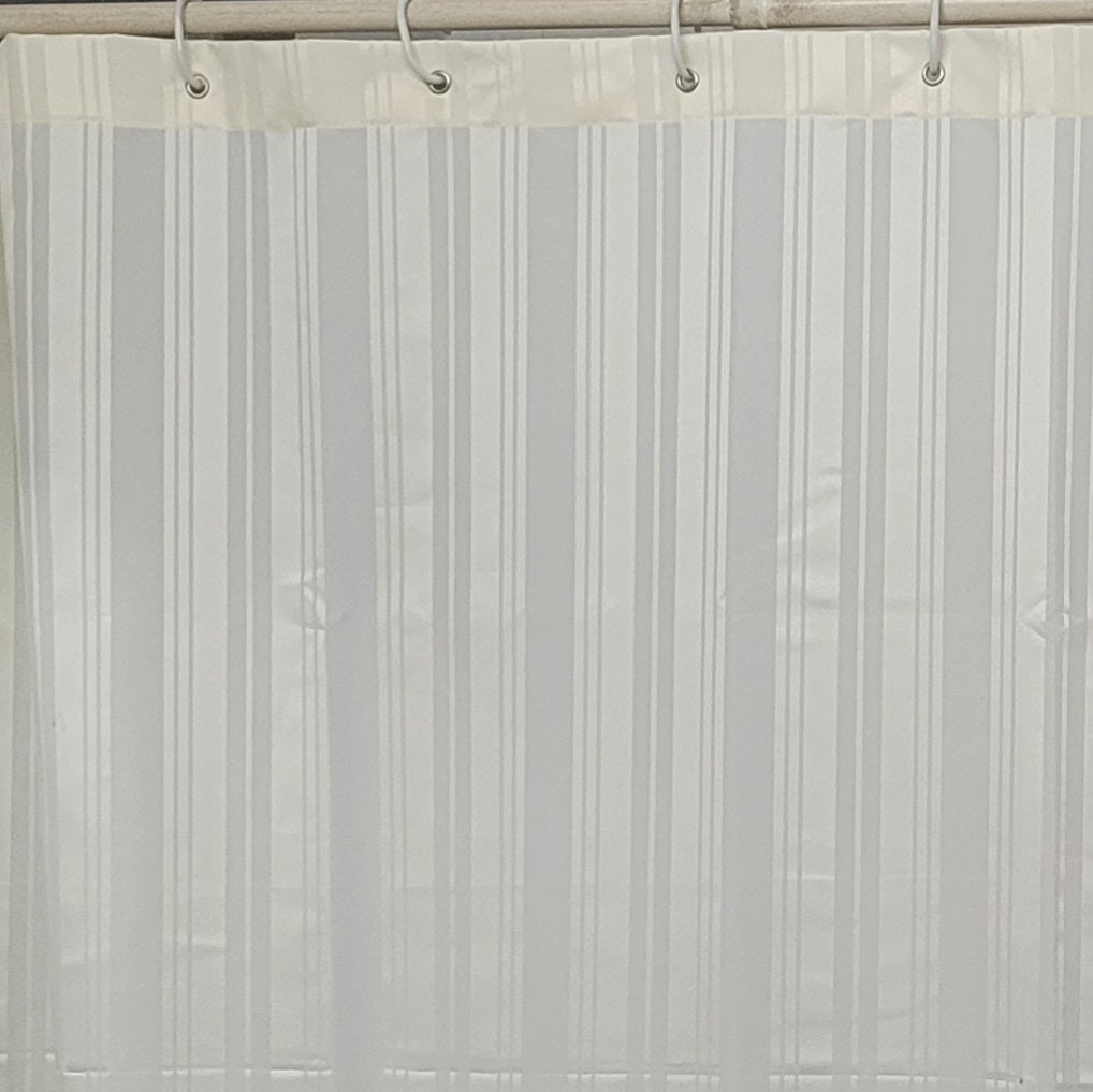 Love For White Stripe Shower Curtain -  Cream