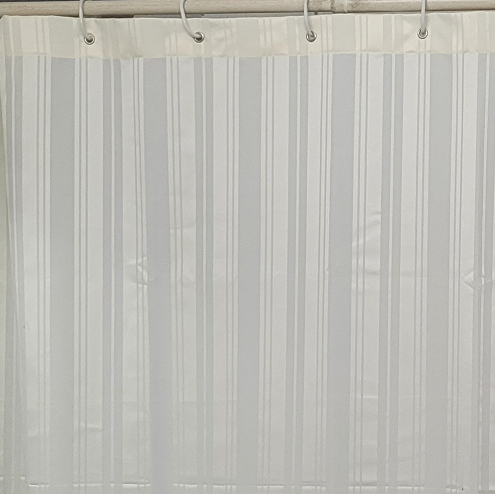 Shower Curtain Self Stripes - Cream - LOVE FOR WHITE                                                          