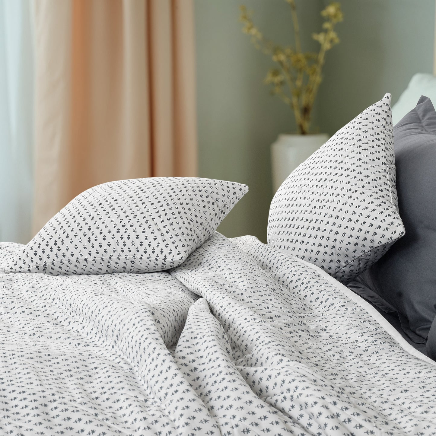 Quilted Cushion Cover - Cornflower