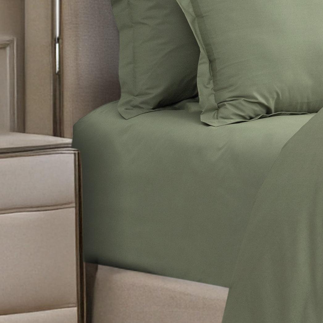 Fitted Sheet 300TC Luxury - Frosty Fern (Without Pillow Covers) - LOVE FOR WHITE                                                          