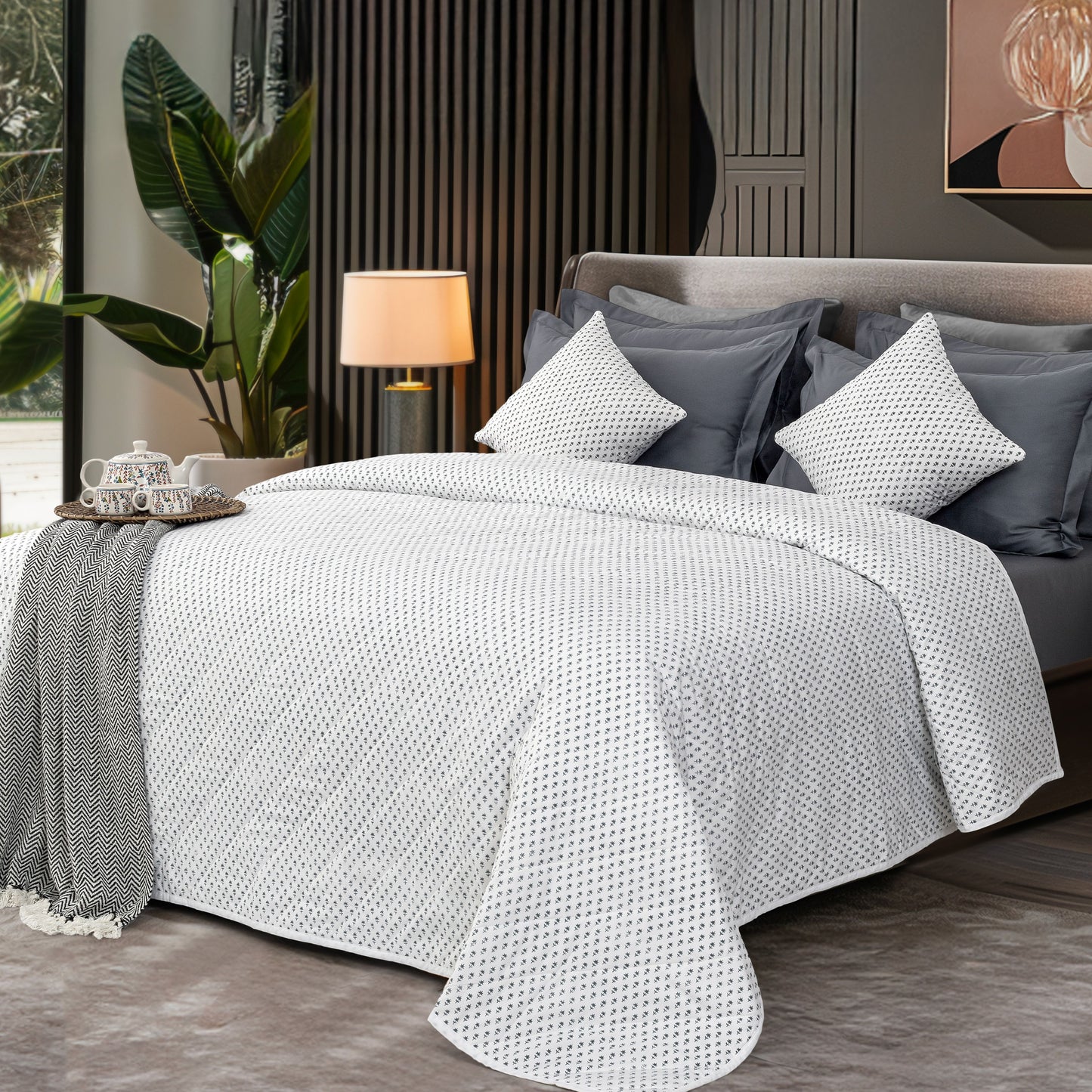 Summer Quilt/Bed Cover "Cornflower"