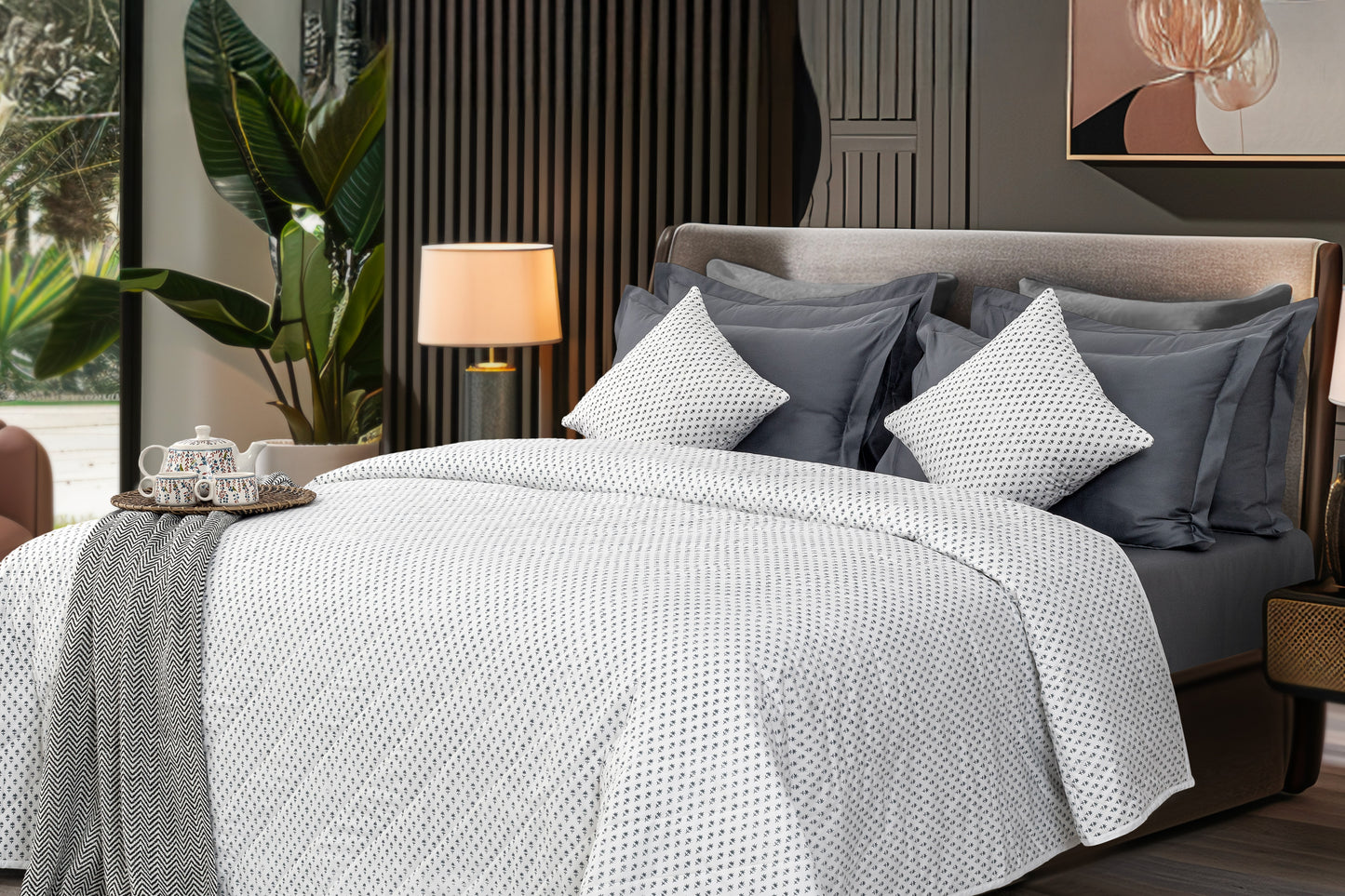 Summer Quilt/Bed Cover "Cornflower"