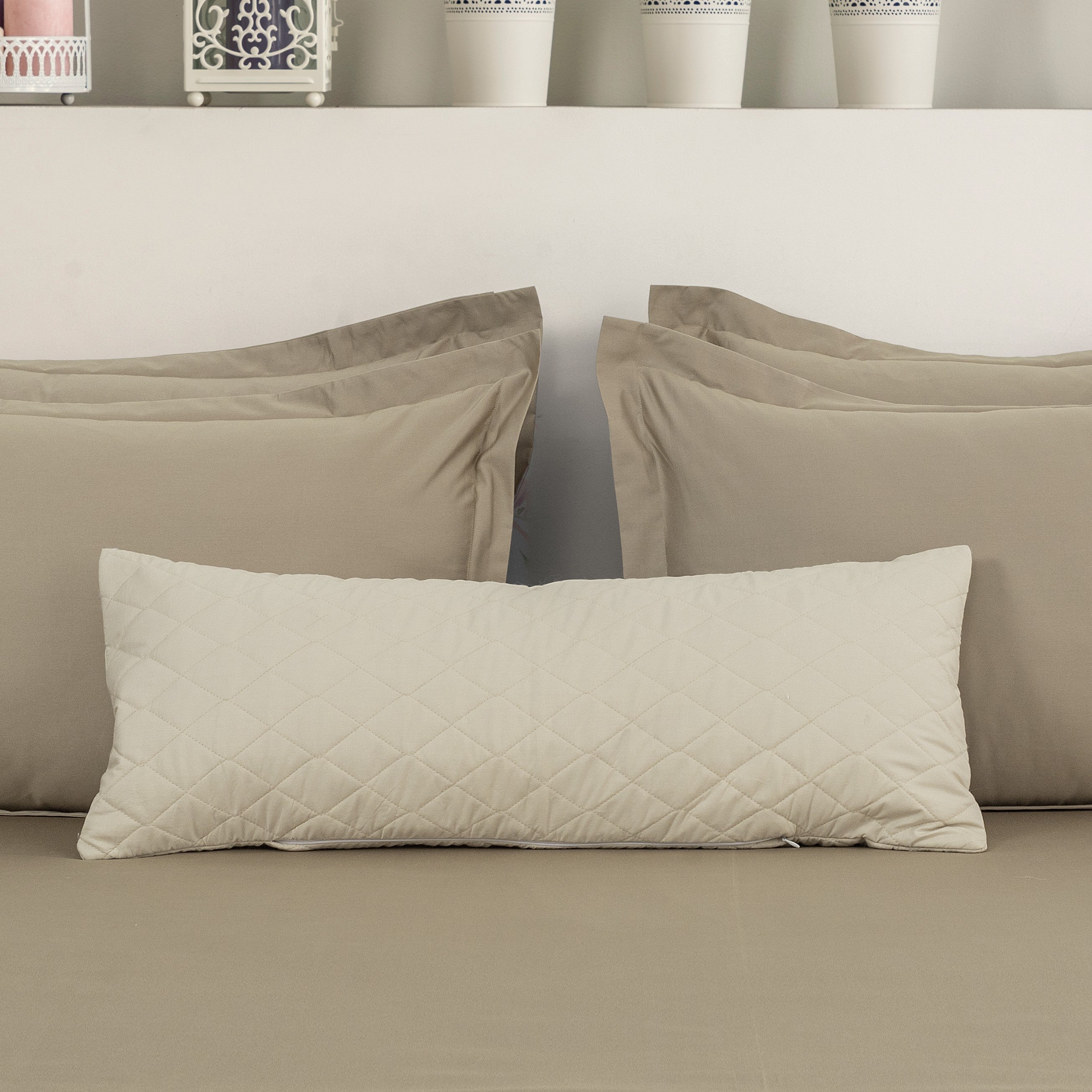 Lumbar/Throw Pillow Cover - Ecru (Light Beige) - LOVE FOR WHITE                                                          