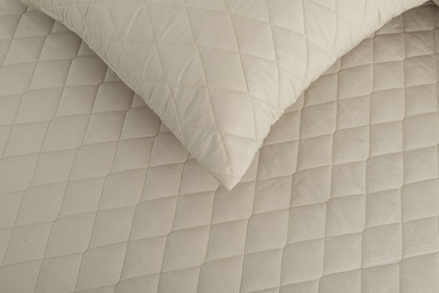 Quilted Cushion Cover - Ecru