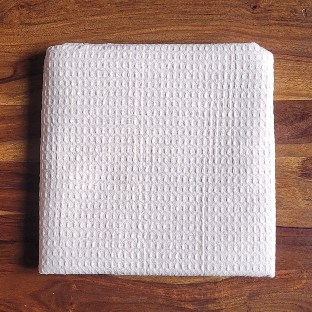 Quick Dry Waffle Bath Towel - Natural Undyed Ecru