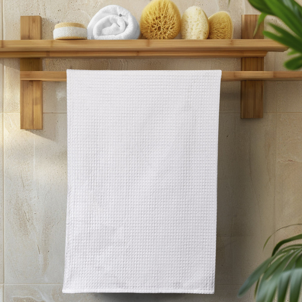 Quick Dry Waffle Bath Towel - White