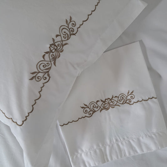 Bed Sheet  Embroidered "Iris"