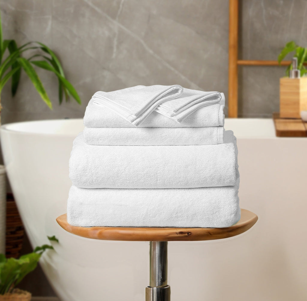 Hotel Luxury Complete Towel Set - White - LOVE FOR WHITE                                                          