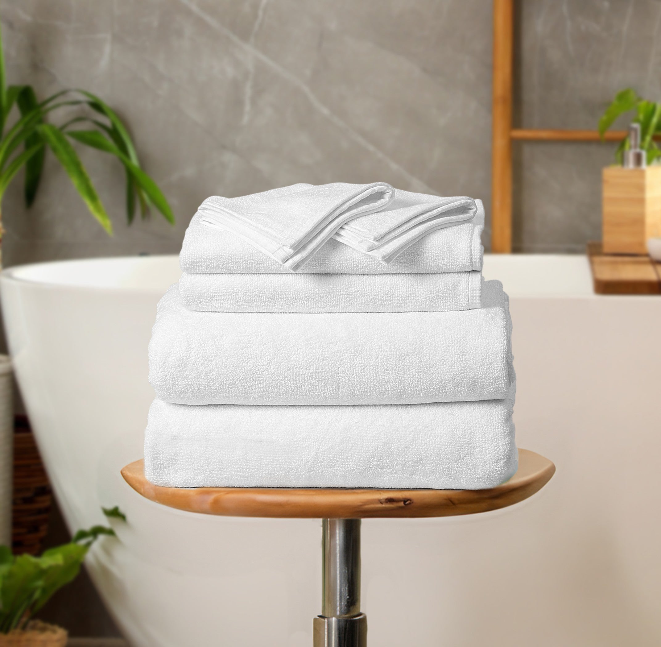 Hotel Luxury Complete Towel Set - White