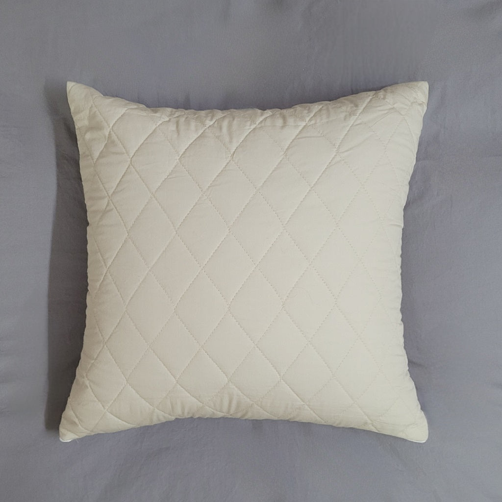 Quilted Cushion Cover - Ecru