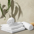 Hotel Luxury Face Towel Set Of 5 - White - LOVE FOR WHITE                                                          