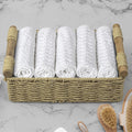 Lot de 5 serviettes de visage gaufrées douces – Blanches