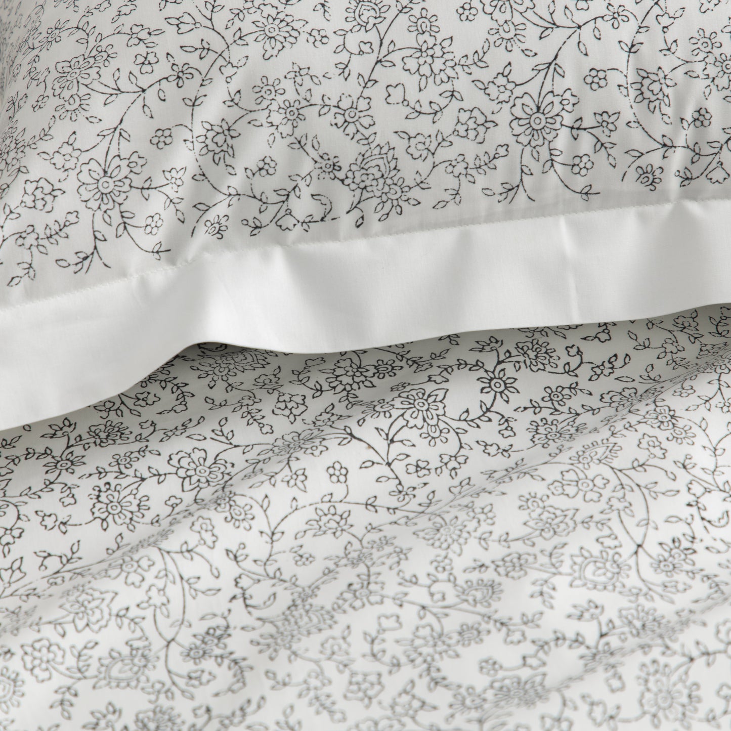 Pillow Covers Hand Block Printed "Forest" Set of 2 - LOVE FOR WHITE                                                          