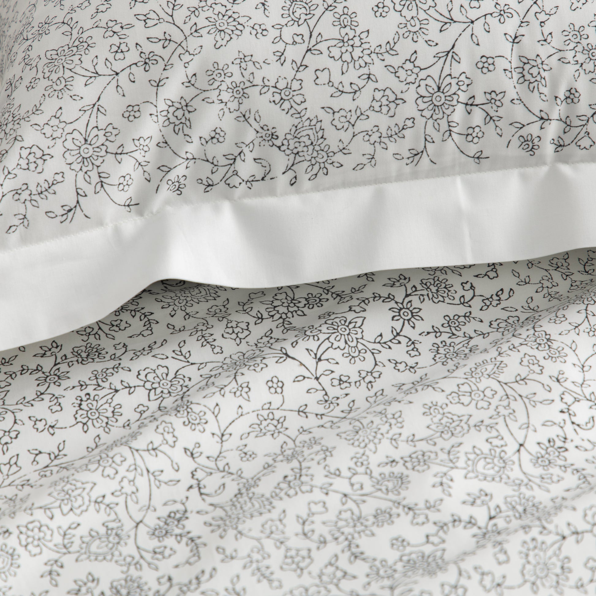 Pillow Covers Hand Block Printed "Forest" Set of 2 - LOVE FOR WHITE                                                          