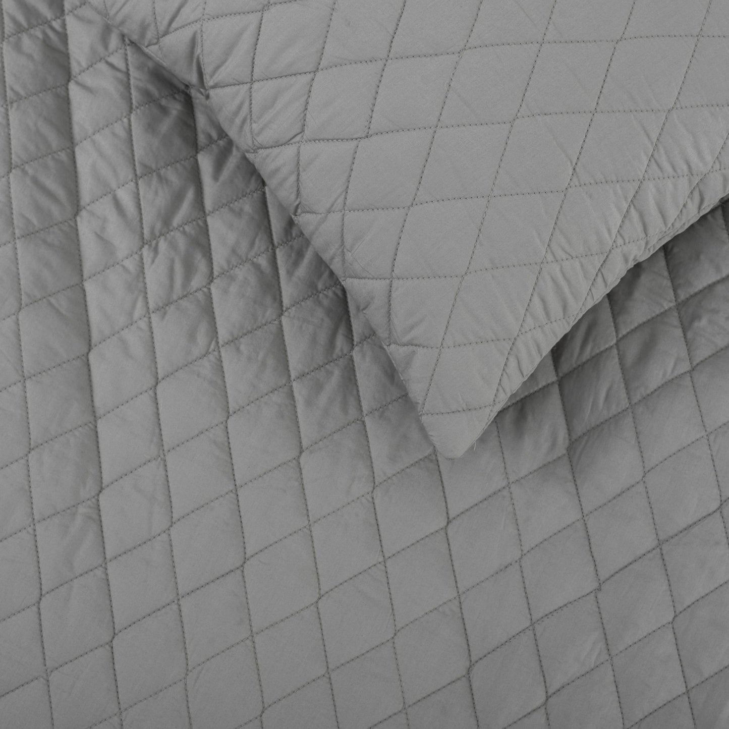 Quilted Cushion Cover - Light Grey