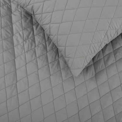 Quilted Cushion Cover - Light Grey