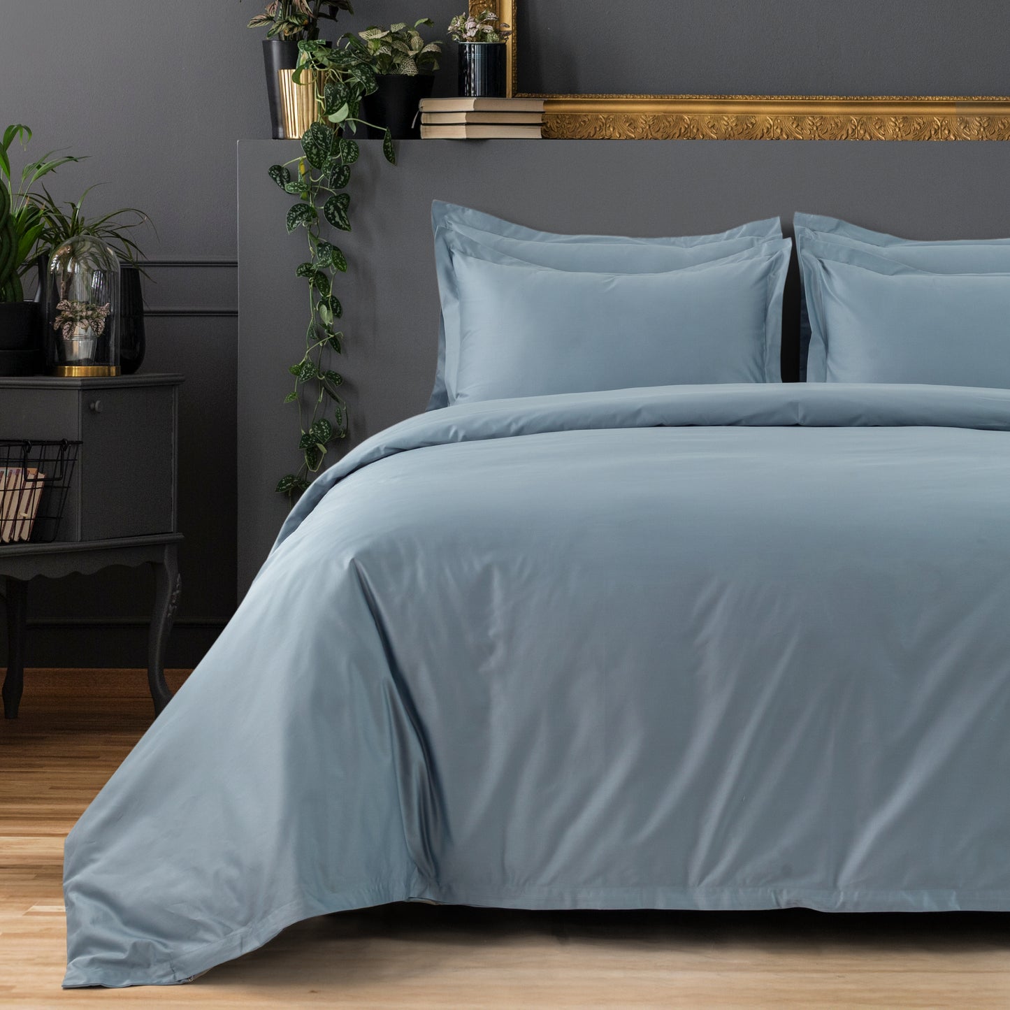 Duvet Cover 600TC Heavenly - Blue Blush - LOVE FOR WHITE                                                          
