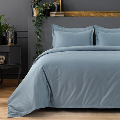 Duvet Cover 600TC Heavenly - Blue Blush - LOVE FOR WHITE                                                          