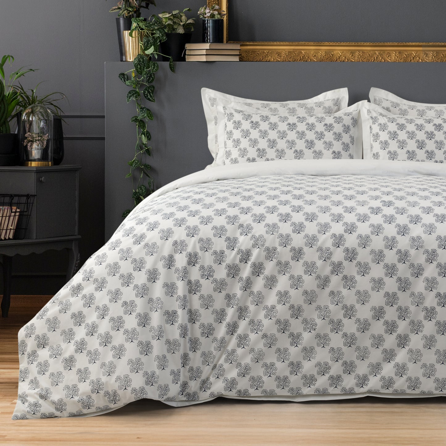 Duvet Cover Hand Block Printed - Tree Of Life - LOVE FOR WHITE                                                          
