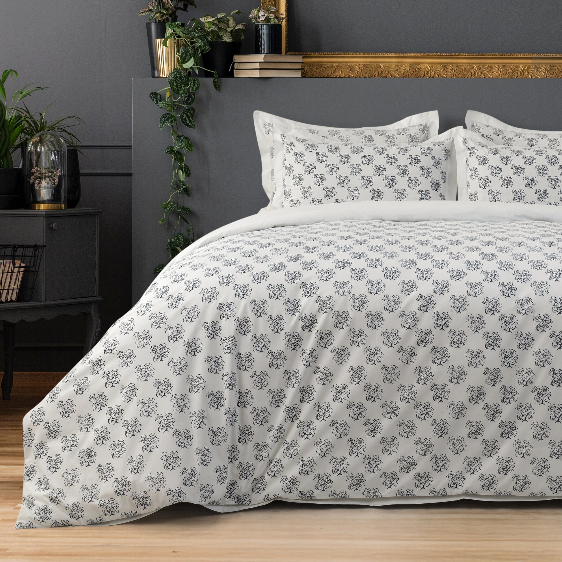 Duvet Cover Hand Block Printed - Tree Of Life - LOVE FOR WHITE                                                          