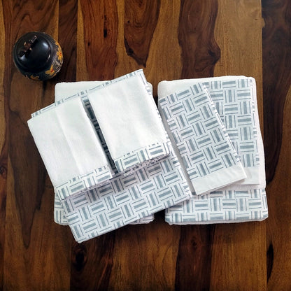 Bed Sheet and Complete Towel Gift Set - Crossroads - LOVE FOR WHITE                                                          