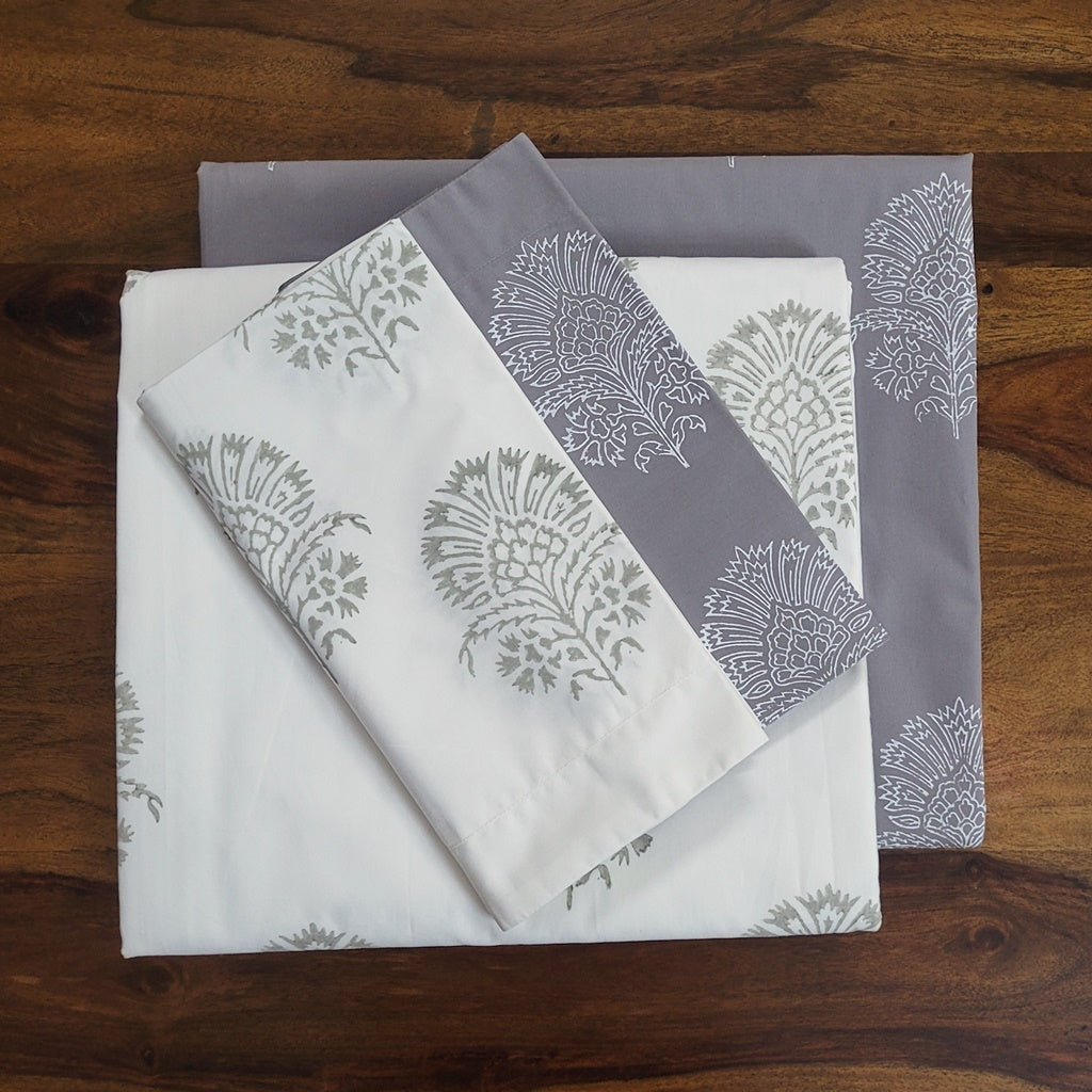 Bed Sheet + Duvet Cover Set- Hibiscus
