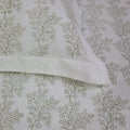 Bed Sheet Hand Block Printed - Parsley - LOVE FOR WHITE                                                          