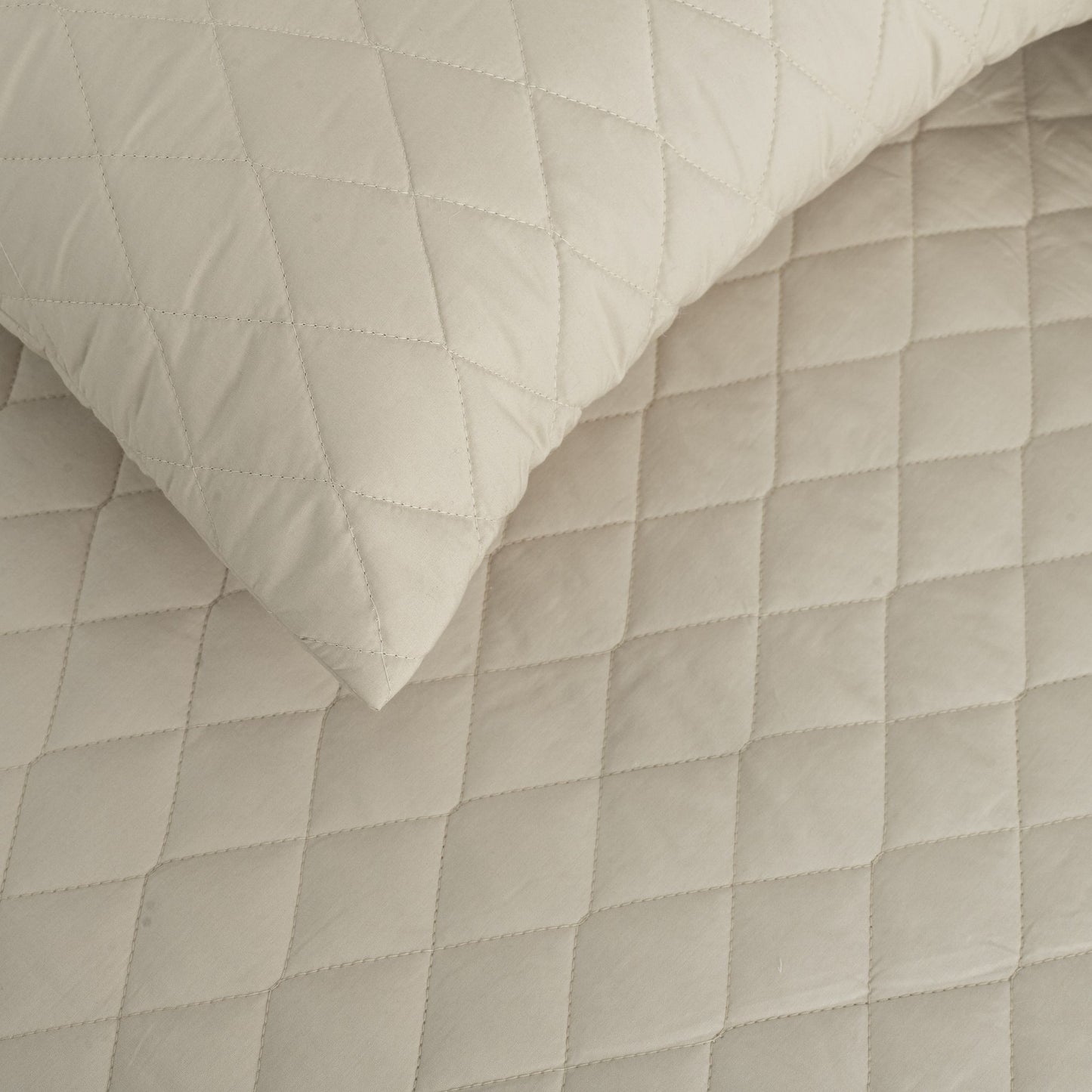 Quilted Cushion Cover - Ecru