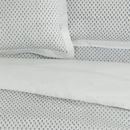 Duvet Cover Hand Block Printed- Cornflower - LOVE FOR WHITE                                                          