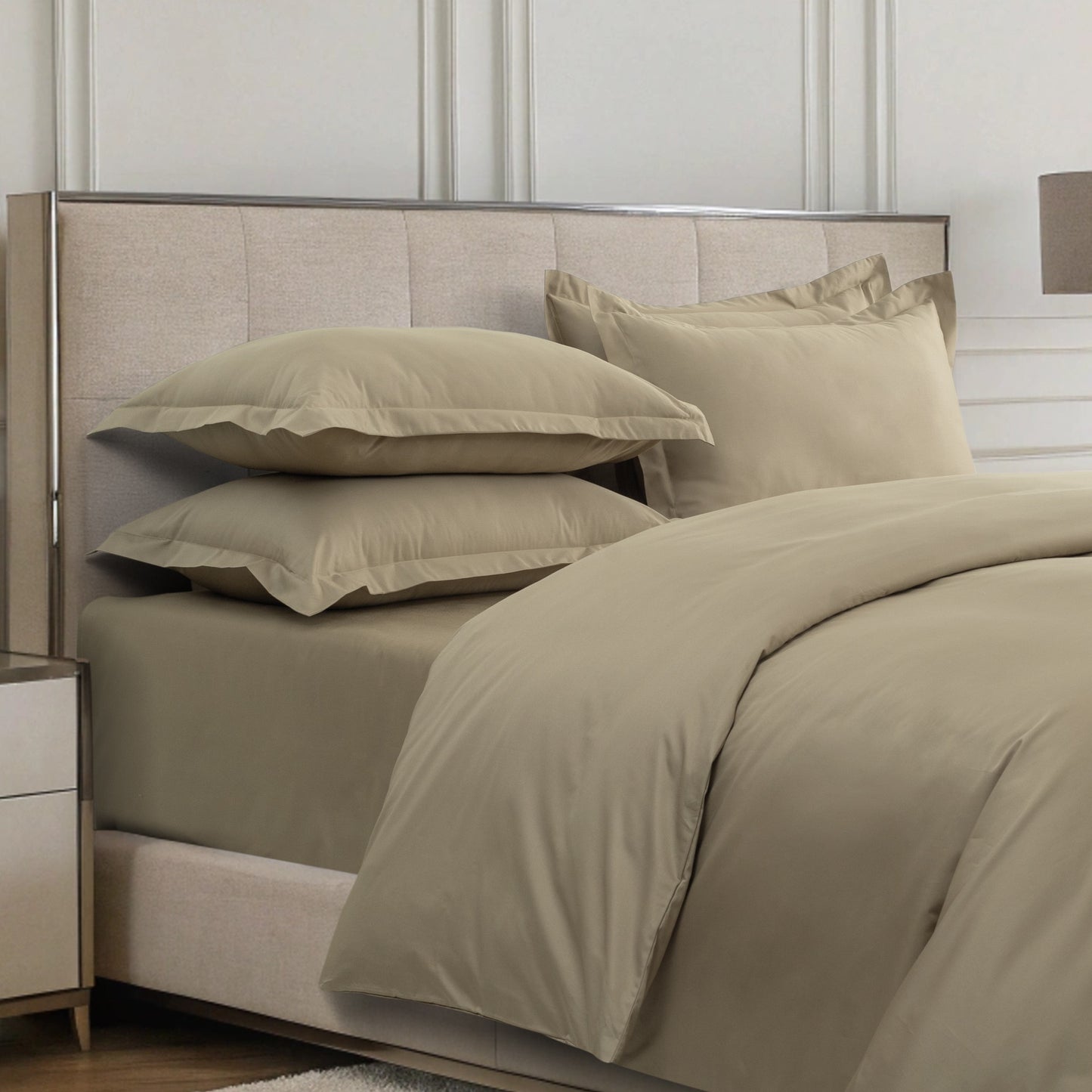 Duvet Cover 600TC Heavenly - Dark Beige - LOVE FOR WHITE                                                          