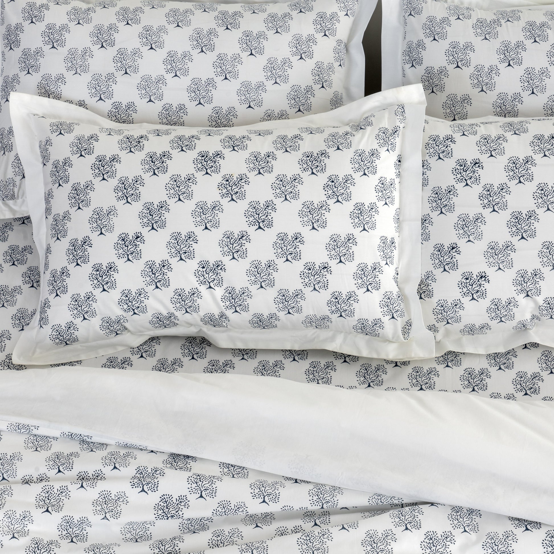 Duvet Cover Hand Block Printed - Tree Of Life - LOVE FOR WHITE                                                          