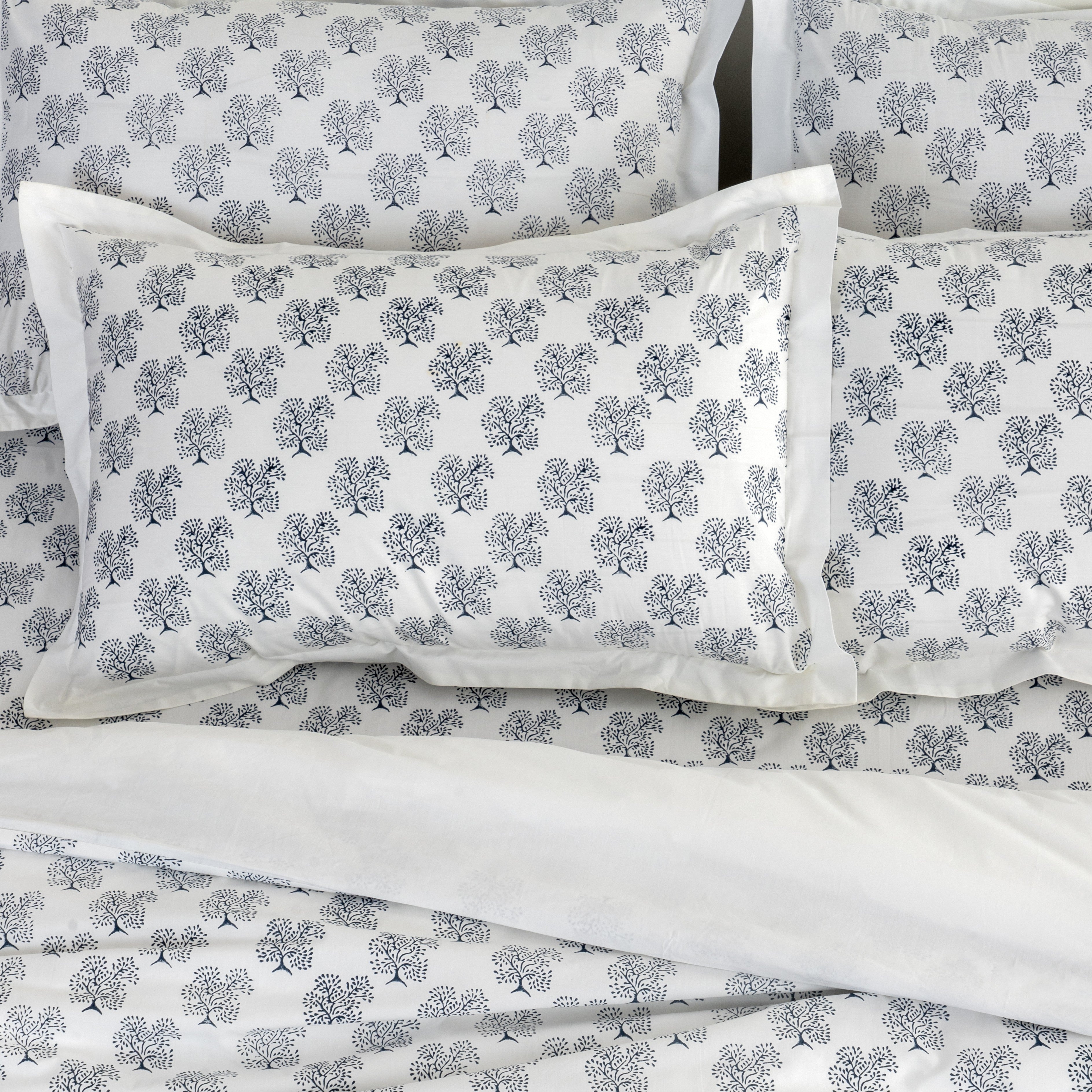 Duvet Cover Hand Block Printed - Tree Of Life - LOVE FOR WHITE                                                          