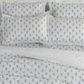 Bed Sheet Hand Block Printed "Ivy" - LOVE FOR WHITE                                                          