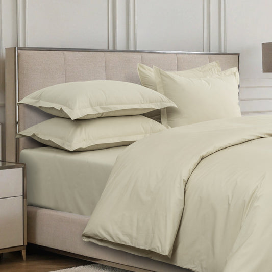 Duvet Cover 300TC Luxury - Ecru (Light Beige) - LOVE FOR WHITE                                                          
