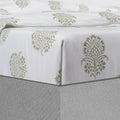 Fitted Sheet Hand Block Printed "Hibiscus" - LOVE FOR WHITE                                                          