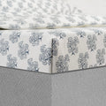 Fitted Sheet Hand Block Printed "Tree of Life" - LOVE FOR WHITE                                                          