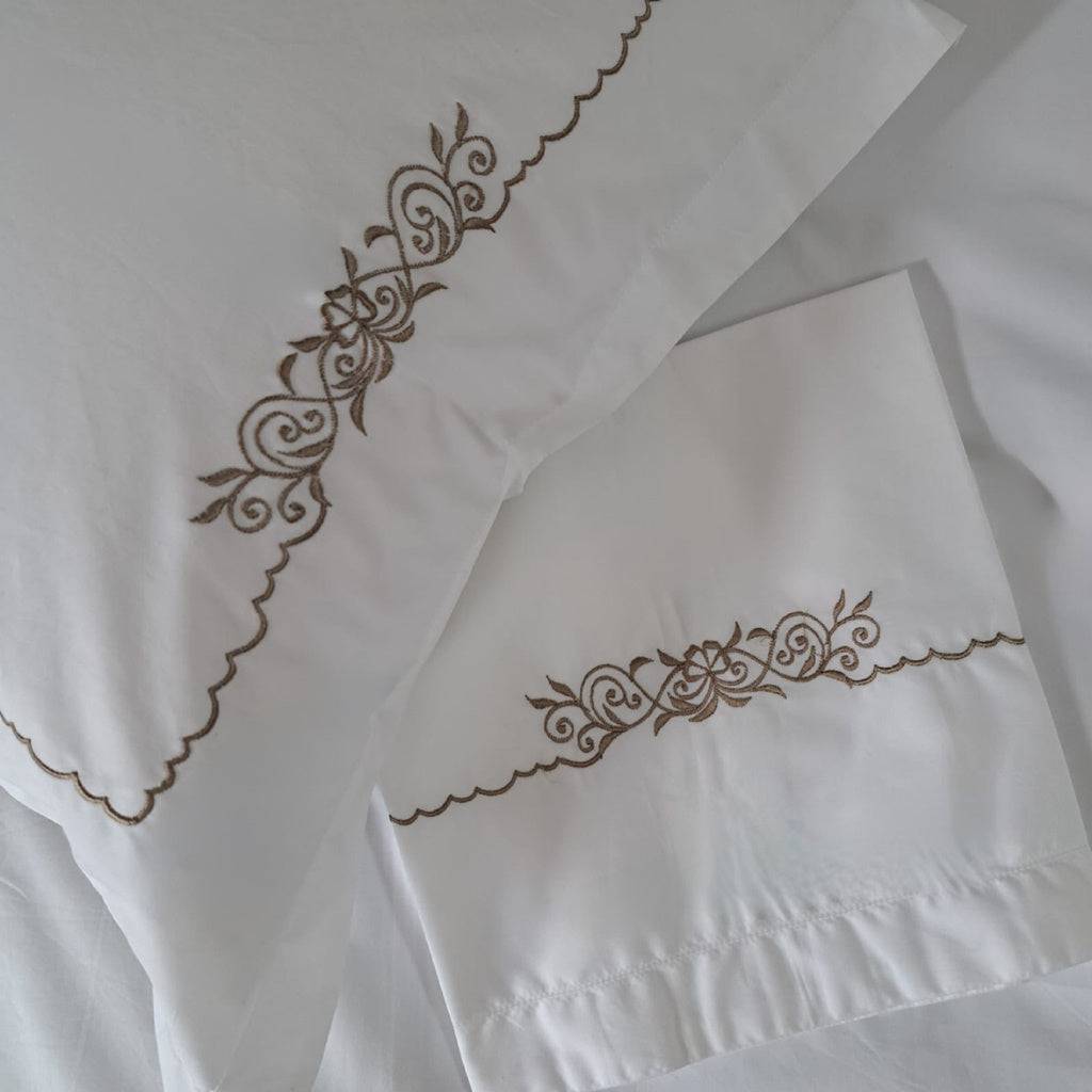 Bed Sheet Embroidered - Iris