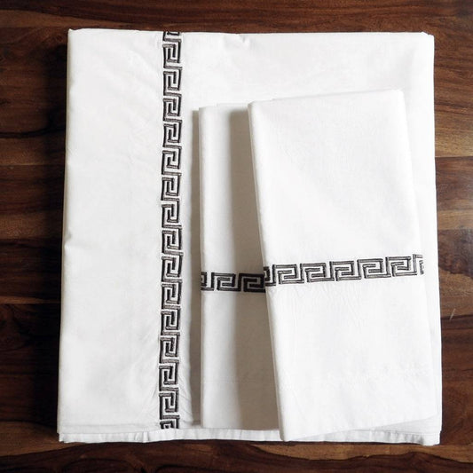 Bed Sheet Embroidered - Maze