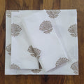 Bed Sheet Hand Block Printed- Water Lily (King Size)                                                       